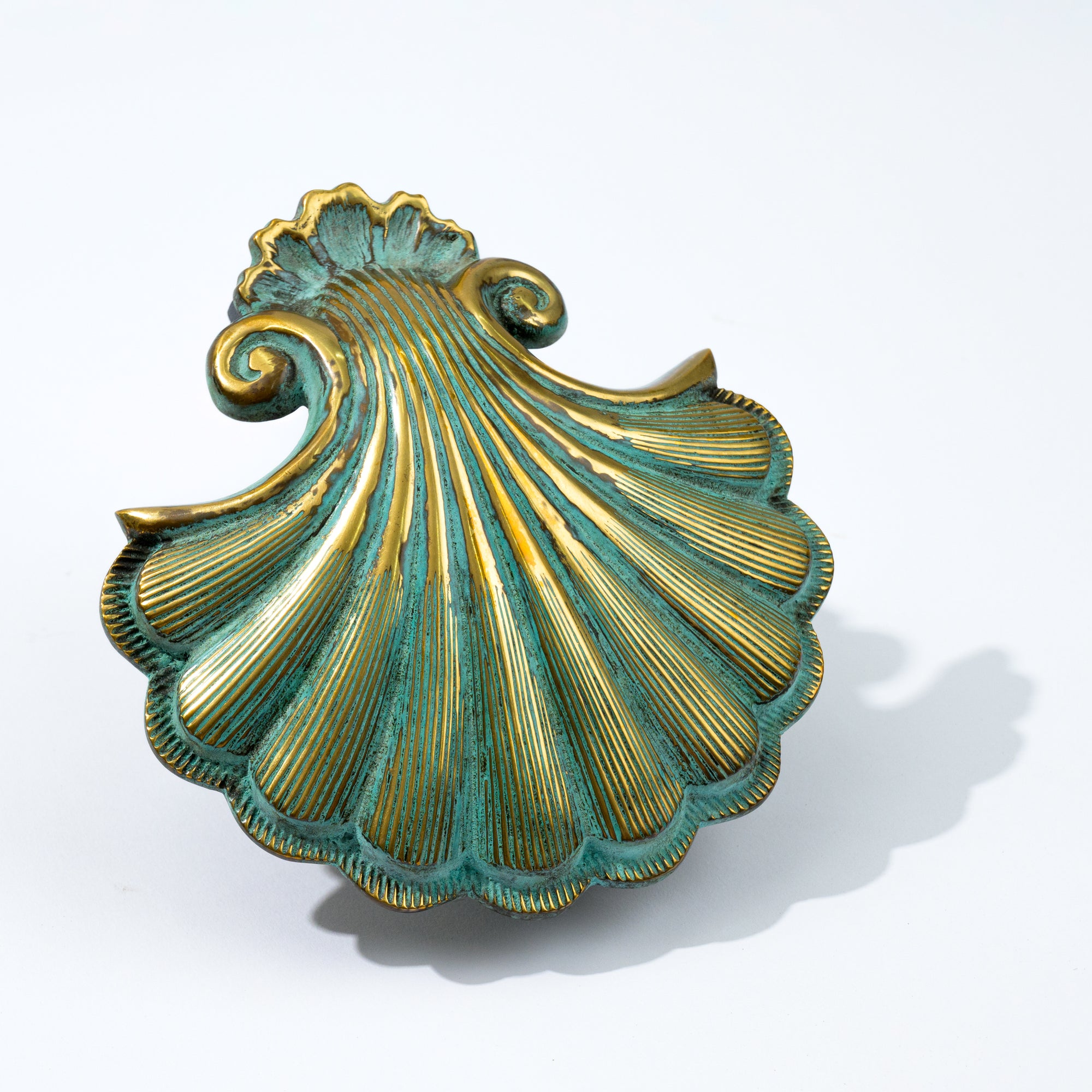 Decorative Door Knocker Shell shape in hand applied Verdigris finish