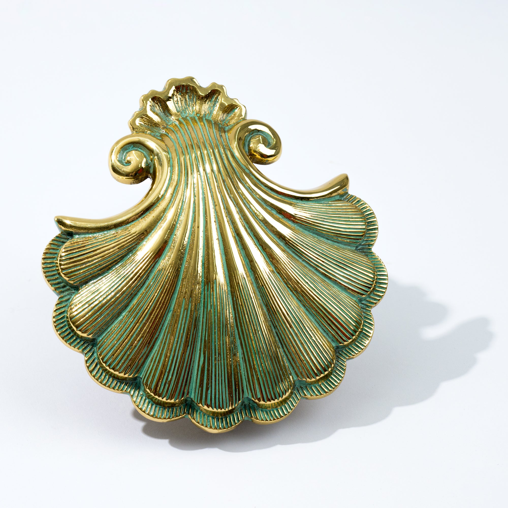 Decorative Door Knocker Shell shape in hand applied green enamel finish